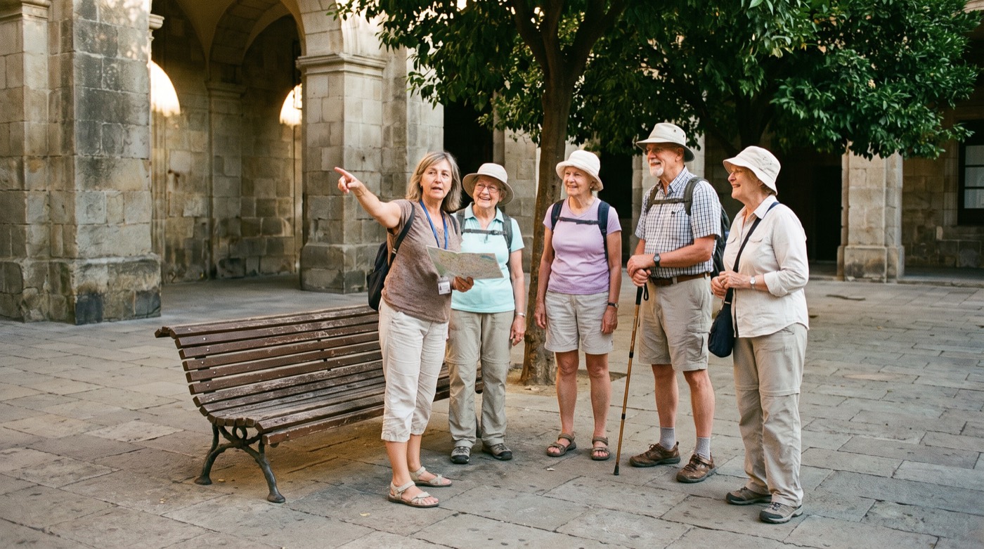 Older travelers choose a small-group tour with rest stops and an accessible route