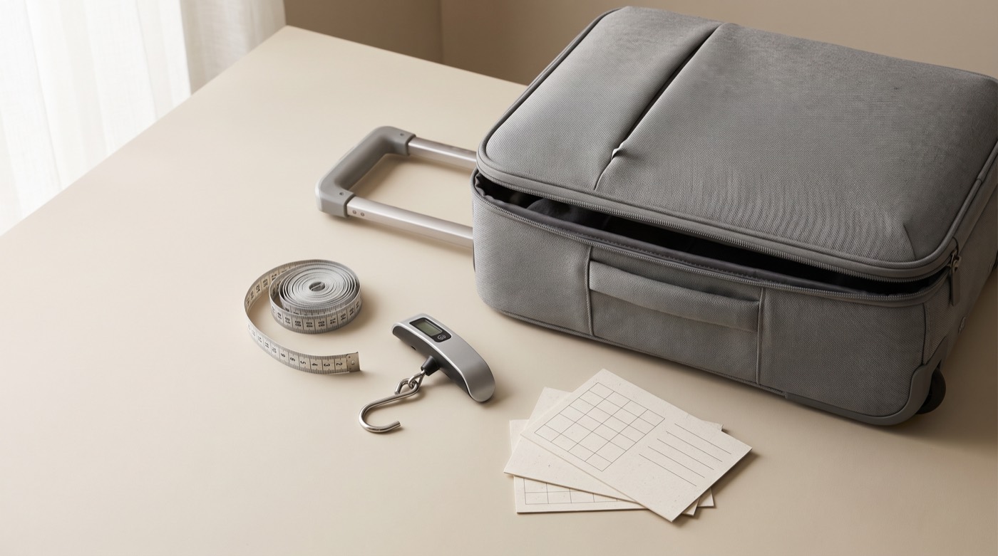 Carrier-specific carry-on page compares size, weight, fare and fees